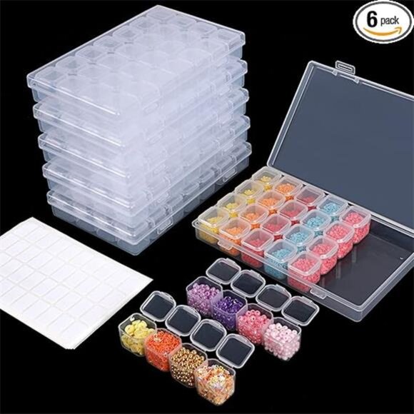 Slots 6pcs 28 Grids Diamond Painting Boxes Plastic Organizer, Bead Organizer - Picture 7 of 7